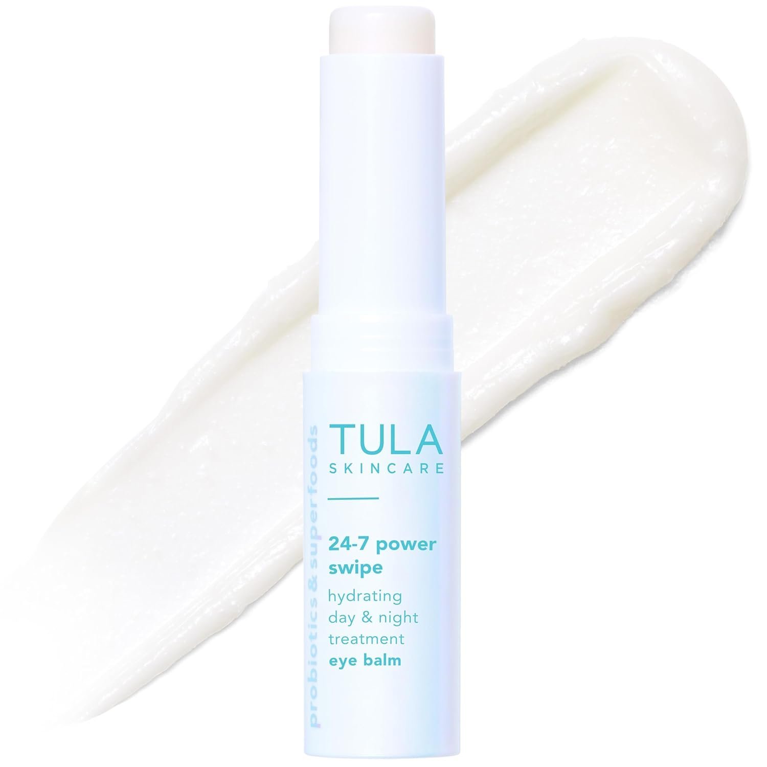 TULA Skin Care 24-7 Power Swipe Hydrating Eye Balm - Dark Circle Treatment, Instant Brightening, Portable - 0.23oz
