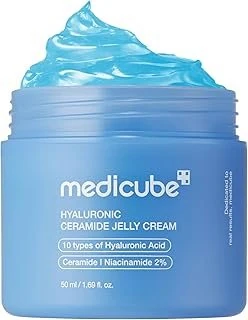 medicube Jelly Cream with Hyaluronic Acid | Daily Moisturizer for All Skin Types | Long-lasting Hydration with Hyaluronic ...