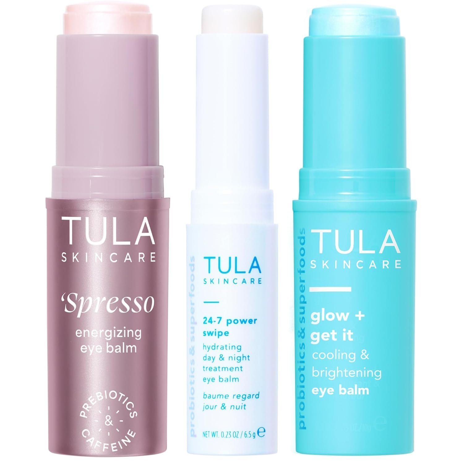 TULA Skin Care Eye Balm Extravaganza - Dark Circle Under Eye Treatment, Instantly Hydrate and Brighten Undereye Area & Leave the Ultimate Glow, 3-Piece Kit