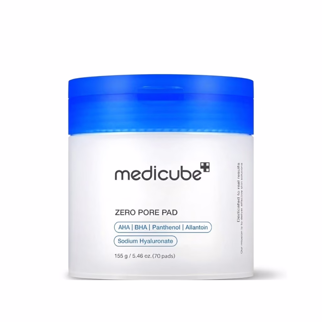 medicube Toner Pads Zero Pore Pad 2.0 | Dual-Textured Facial Pad for Exfoliation and Pore Care with 4.5% AHA Lactic Acid, 0.45% BHA Salicylic Acid | Ideal for All, Korean Skin Care, 70 Pads (1 Pack)