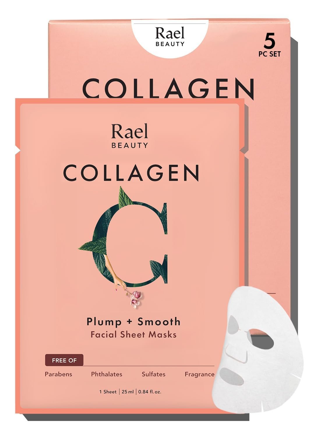 Rael Face Mask Skin Care, Collagen Face Masks - Bamboo Facial Sheet Mask, Korean Skincare