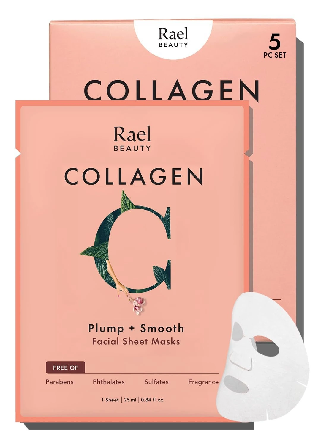 Rael Face Mask Skin Care, Collagen Face Masks - Bamboo Facial Sheet Mask, Korean Skincare
