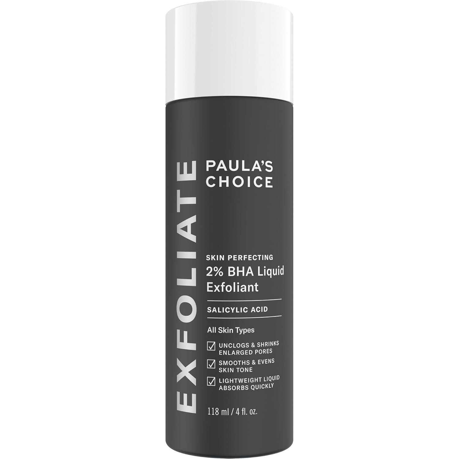 Paula's Choice SKIN PERFECTING 2% BHA Liquid Exfoliant with Salicylic Acid, Facial Polish for Pores, Wrinkles & Fine Lines, Suitable for Blackhead-Prone Skin, Fragrance-Free