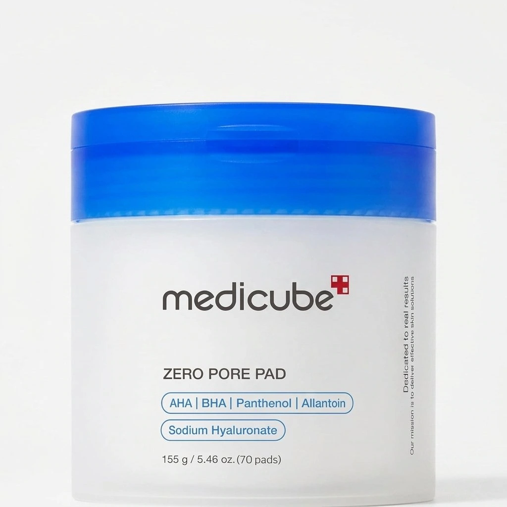 medicube Toner Pads Zero Pore Pad 2.0 | Dual-Textured Facial Pad for Exfoliation and Pore Care with 4.5% AHA Lactic Acid, 0.45% BHA Salicylic Acid | Ideal for All, Korean Skin Care, 70 Pads (1 Pack)