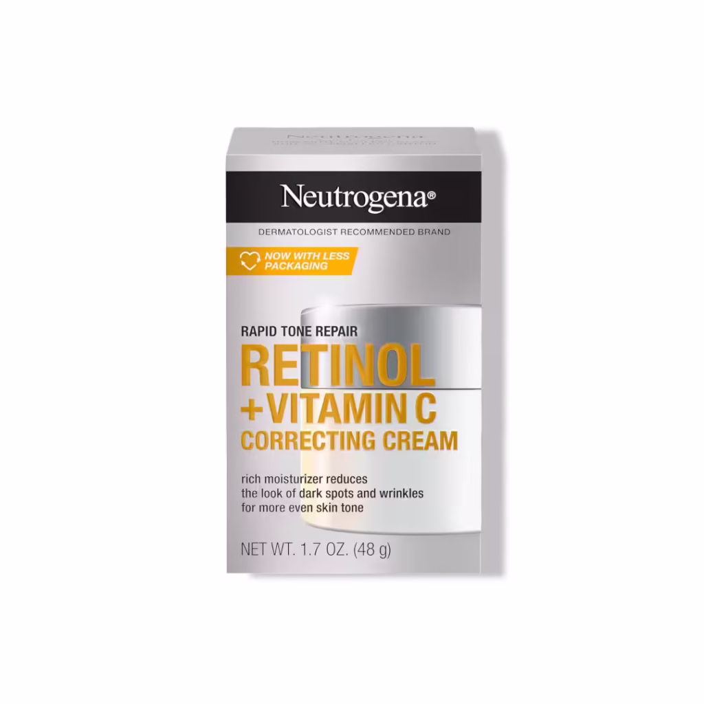 Neutrogena Rapid Tone Repair Retinol + Vitamin C Correcting Cream, Face Moisturizer with Retinol, Hyaluronic Acid & Vitamin C for Dark Spots & Discoloration, 1.7 oz