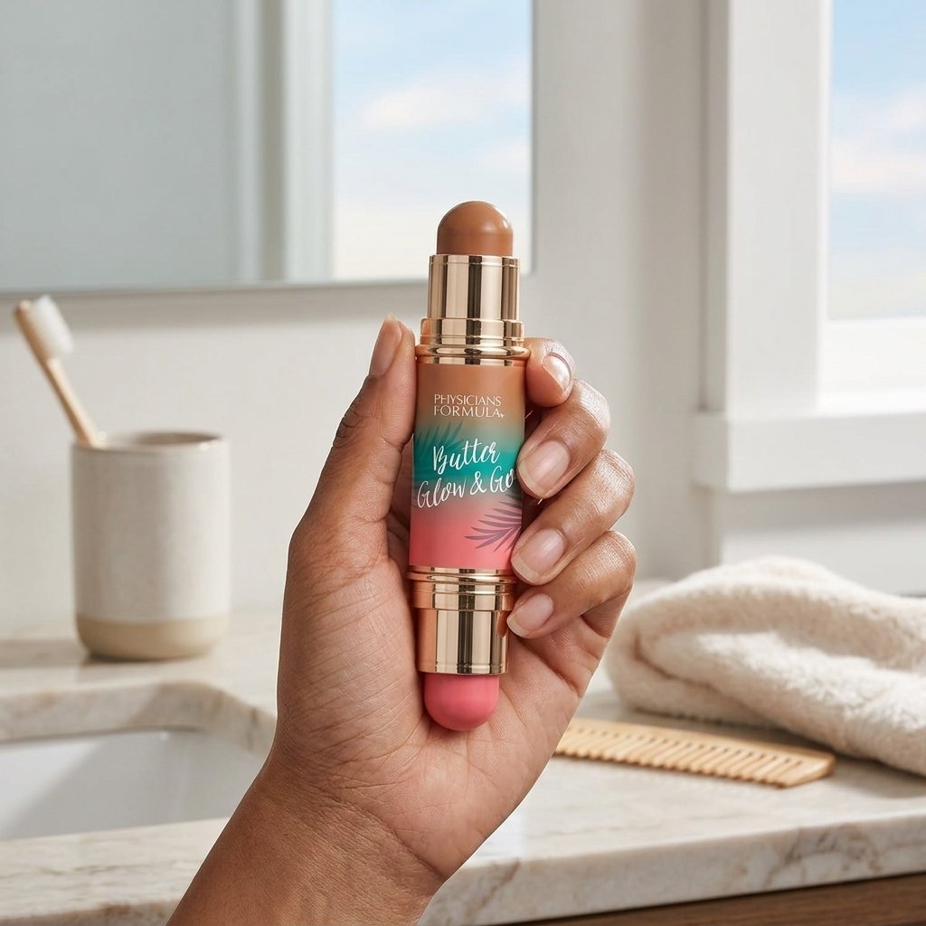 holding the Physicians Formula Butter Glow & Go Multiuse Stick