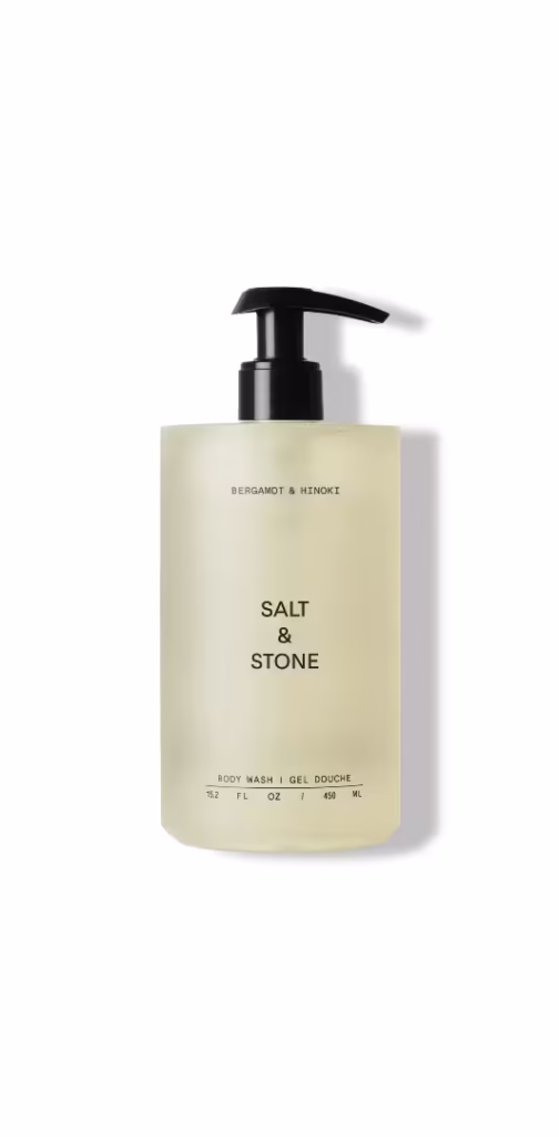 Salt & Stone Body Wash with Antioxidants for Deep Moisture | For Women & Men, Sulfate, Paraben, & Dye Free, Leaving Skin Soft and Hydrated | Bergamot & Hinoki 15.2 fl oz