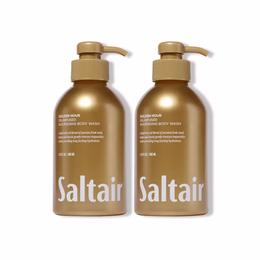 Saltair Body Wash 2-Pack – Moisturizing Body Wash with Vitamin E & Hydrating Oil Blend – Scented Shower Gel for Women and Men – Golden Hour Scent, 2x 17oz – Vegan, Cruelty-Free, Paraben-Free