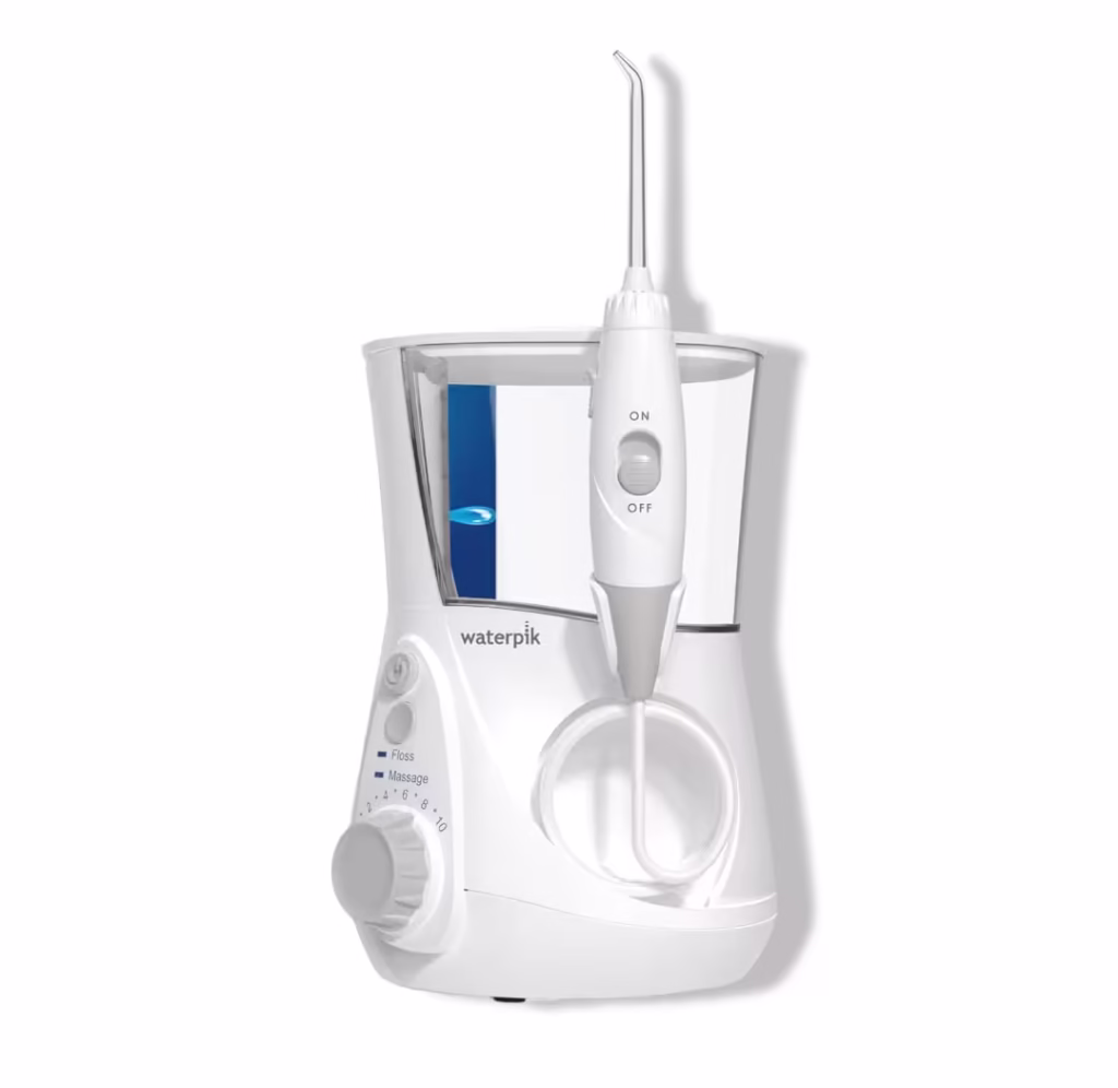 Waterpik Aquarius Water Flosser For Teeth Cleaning, Gums, Braces, Dental Care, Electric Power With 10 Settings, 7 Tips For Multiple Users And Needs, ADA Accepted, White WP-660, Packaging May Vary