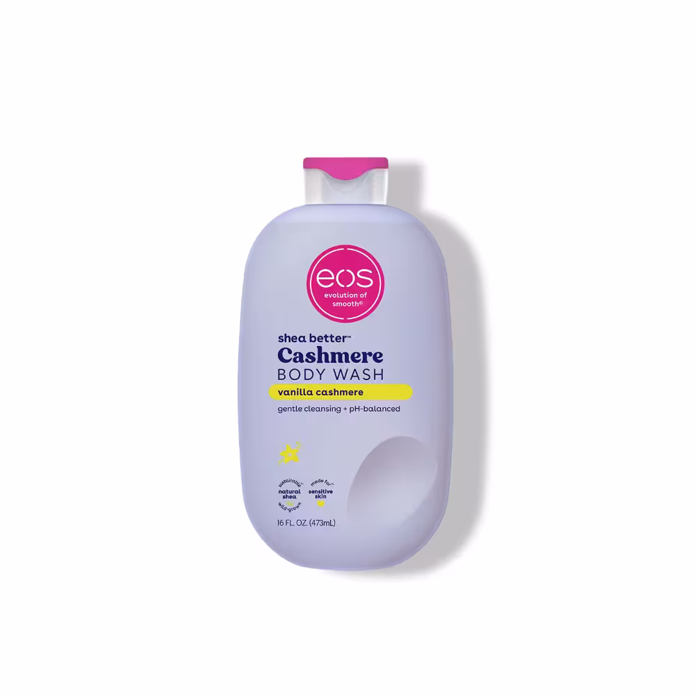 eos Body Wash, Vanilla, Moisturizing Creamy Gel Formula with Shea Butter, Glycerin, Vitamin E, pH Balanced, Sensitive Skin, Vegan, 16 fl oz