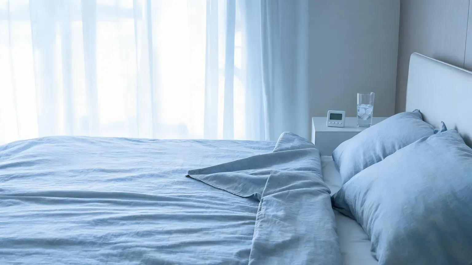 The best cooling sheets for hot sleepers styled on a made bed in a bright cool bedroom