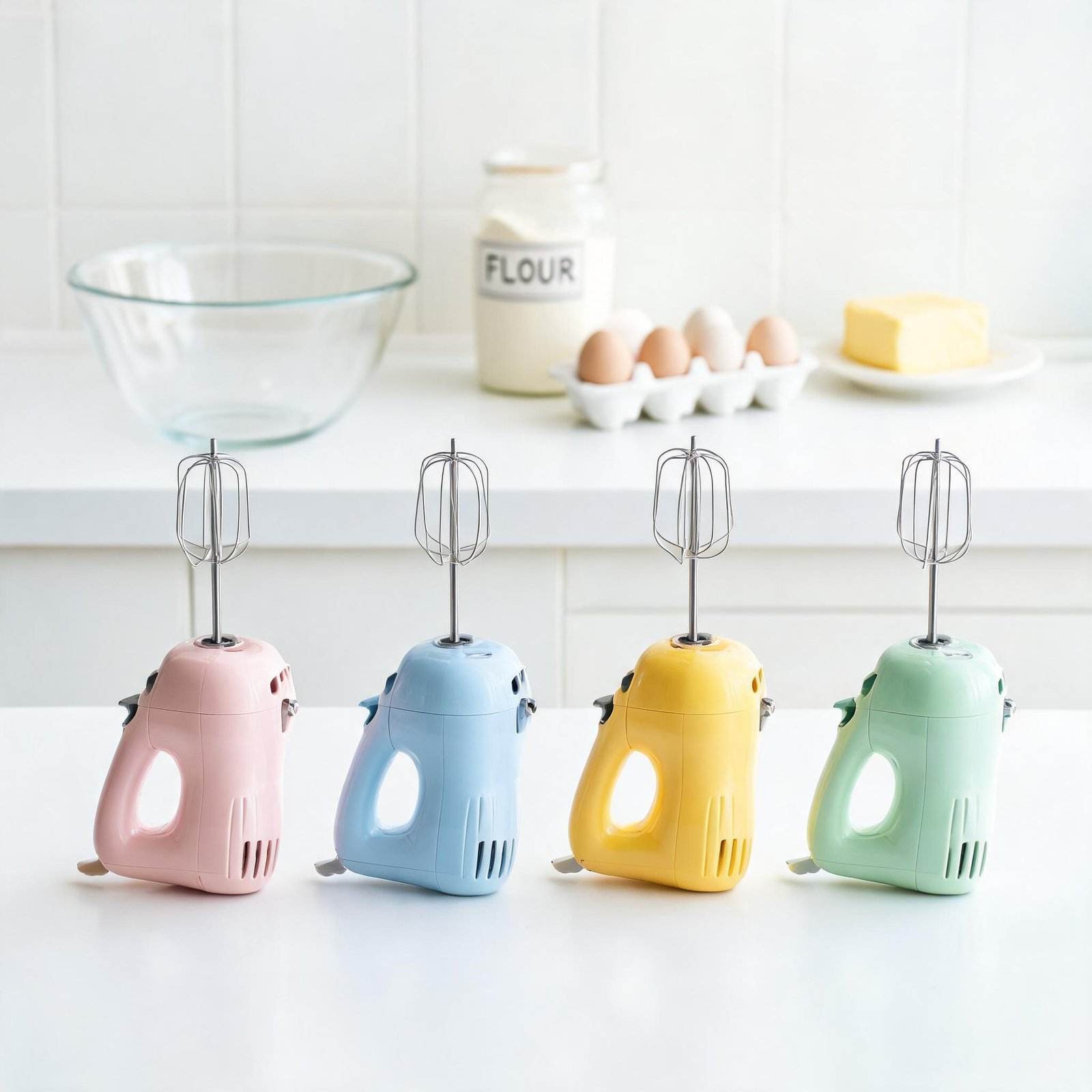 best hand mixers of 2026 lined up on a kitchen counter