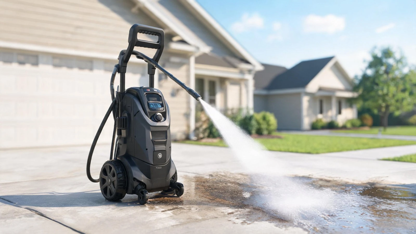 Best pressure washers 2026 - electric pressure washer cleaning a driveway