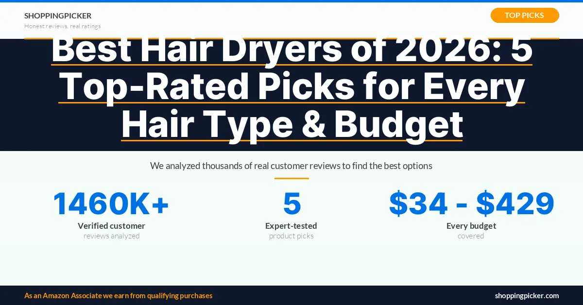 Best Hair Dryers of 2026: 5 Top-Rated Picks for Every Hair Type & Budget — 5 best picks with real Amazon ratings and reviews