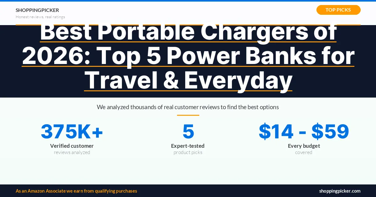 Best Portable Chargers of 2026: Top 5 Power Banks for Travel & Everyday — 5 best picks with real Amazon ratings and reviews