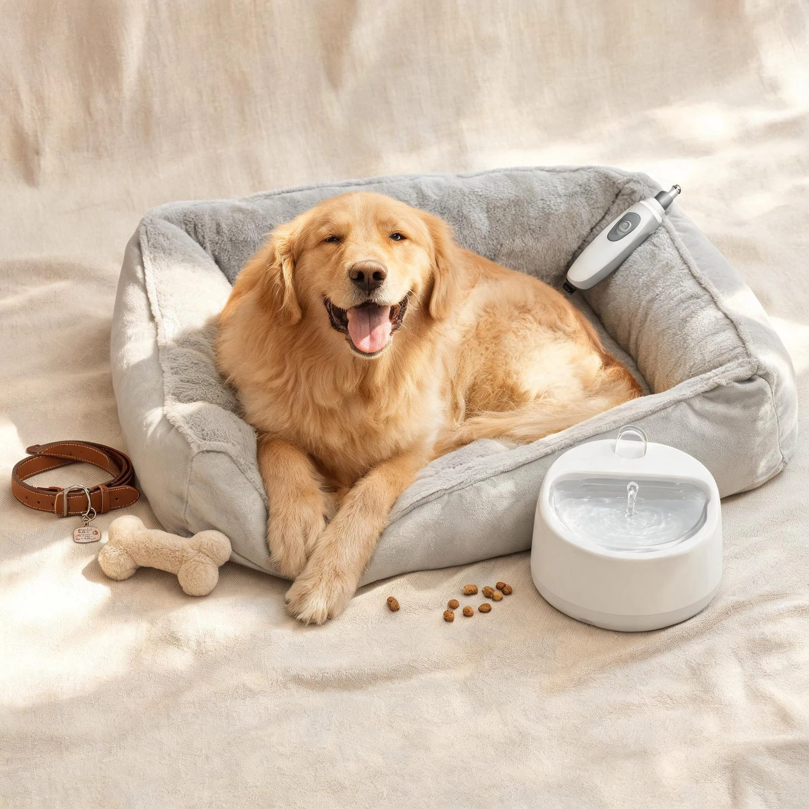 Pet products for dog owners - bed collar grinder fountain