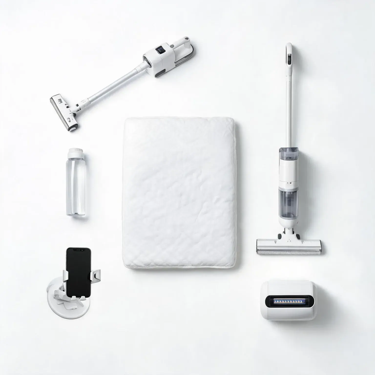 Smart home cleaning gadgets on Amazon: cordless vacuum, flat mop, powered scrubber and pet hair roller