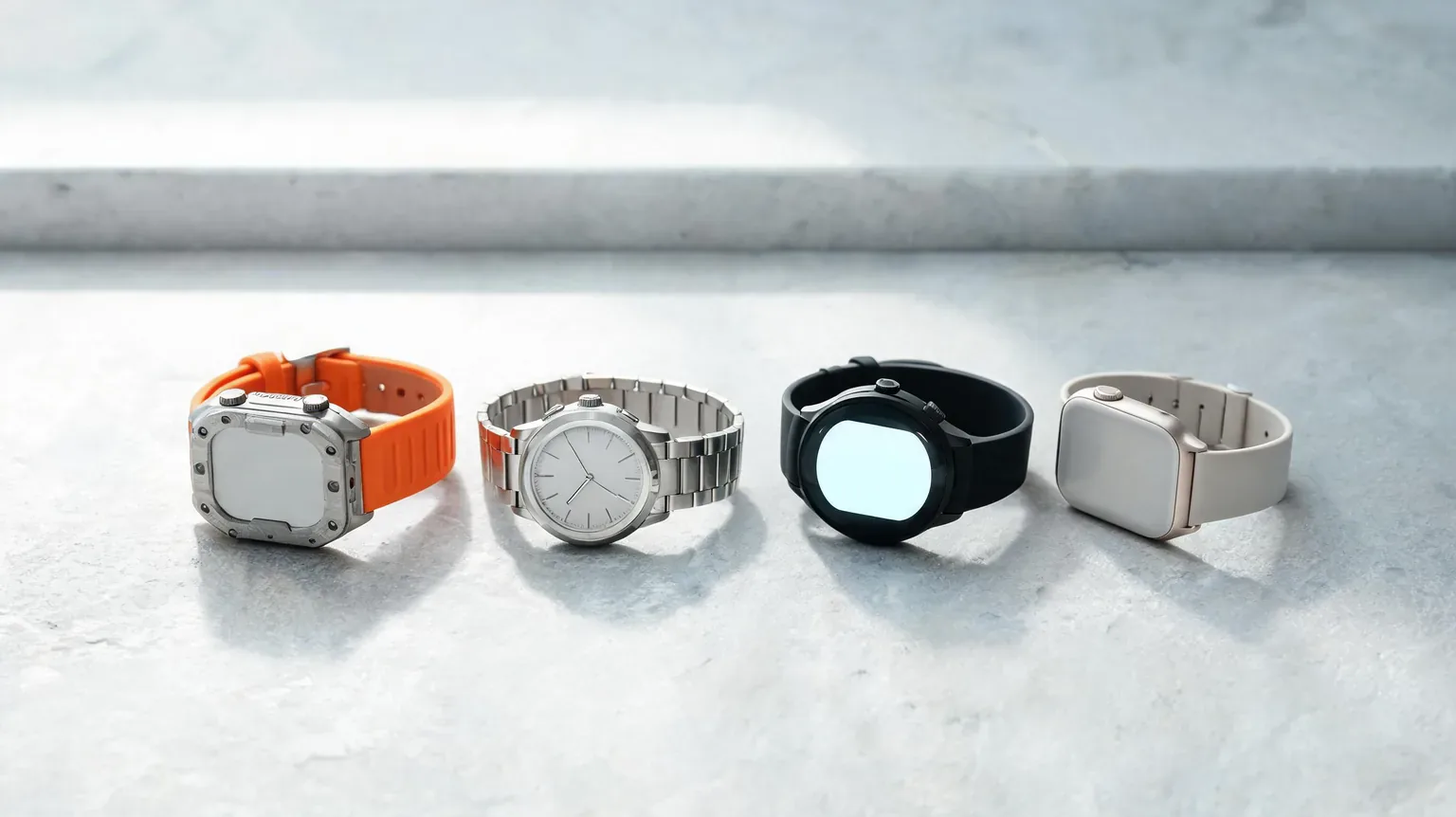 best smartwatches for every lifestyle in 2026 arranged on a countertop