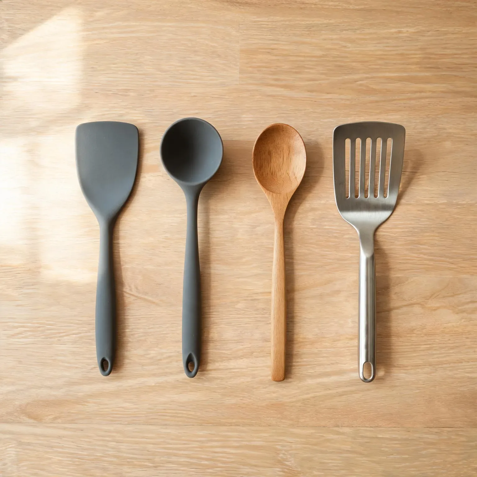 best cooking utensils sets arranged on a kitchen counter