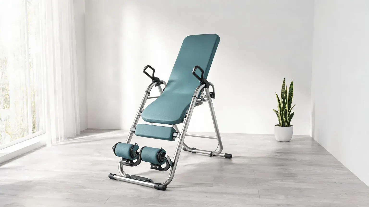 The best inversion tables of 2026 set up in a bright home gym