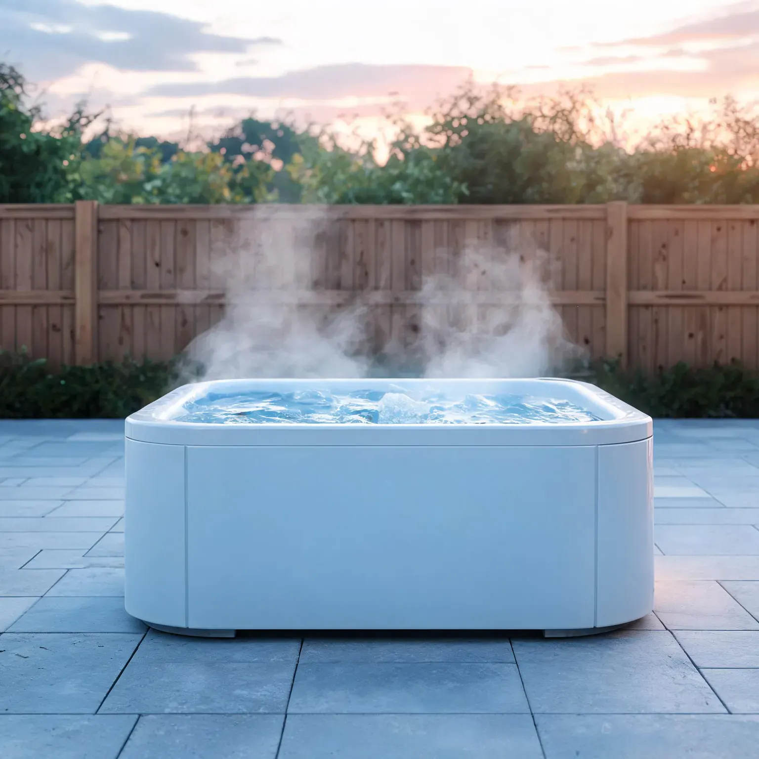 Best cold plunge tubs 2026 - premium freestanding cold plunge tub with chiller on a backyard patio